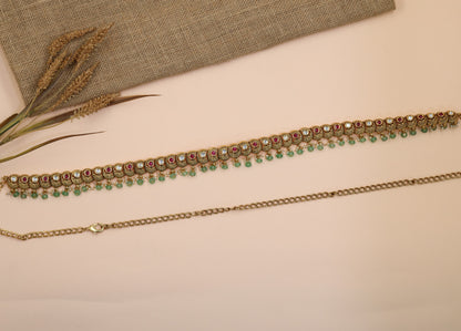 Heritage Antique Waist Belt with Floral Medallion Border