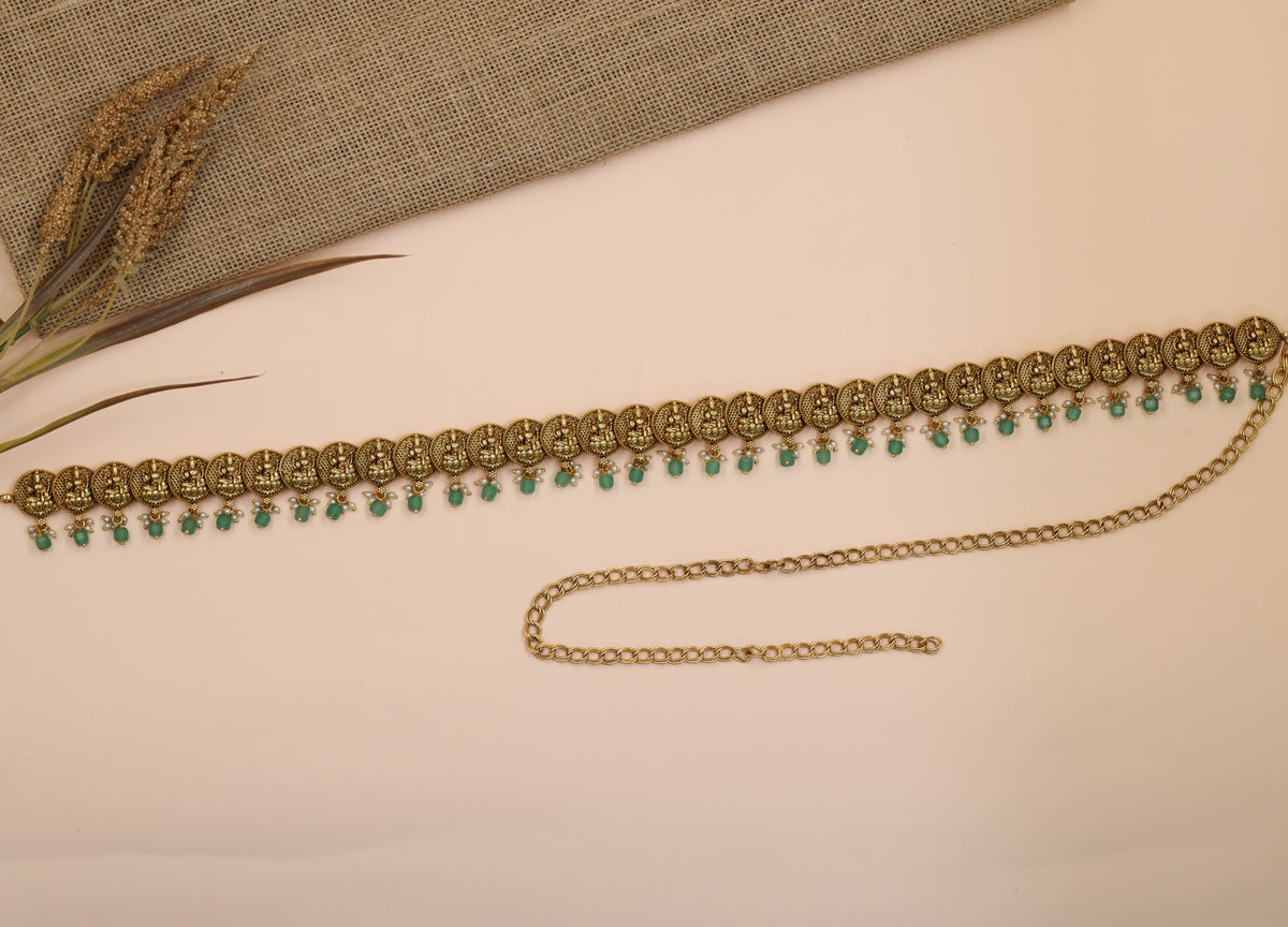 Signature Antique Waist Belt with Temple Coin Design