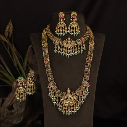 Prestige Lakshmi Antique Combo Set with Multi-Chain Design
