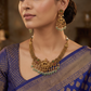 Bridal Gajalakshmi Antique Necklace Set with Temple Design