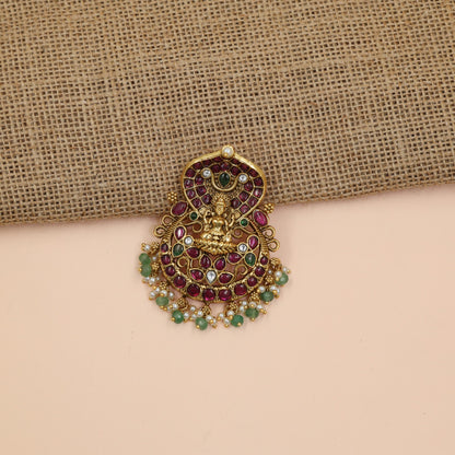Grand Antique Lakshmi Pendant with Traditional Ornamentation