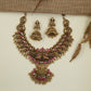 Signature Lakshmi Antique Necklace Set with Temple Centre