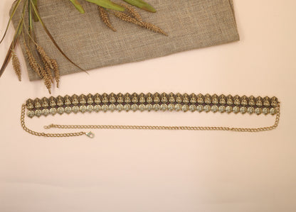 Signature Antique Waist Belt with Lakshmi Coin Craftsmanship
