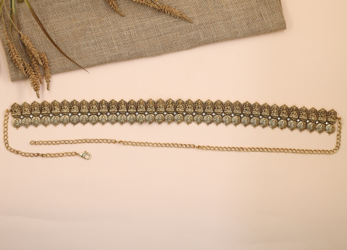 Signature Antique Waist Belt with Lakshmi Coin Craftsmanship