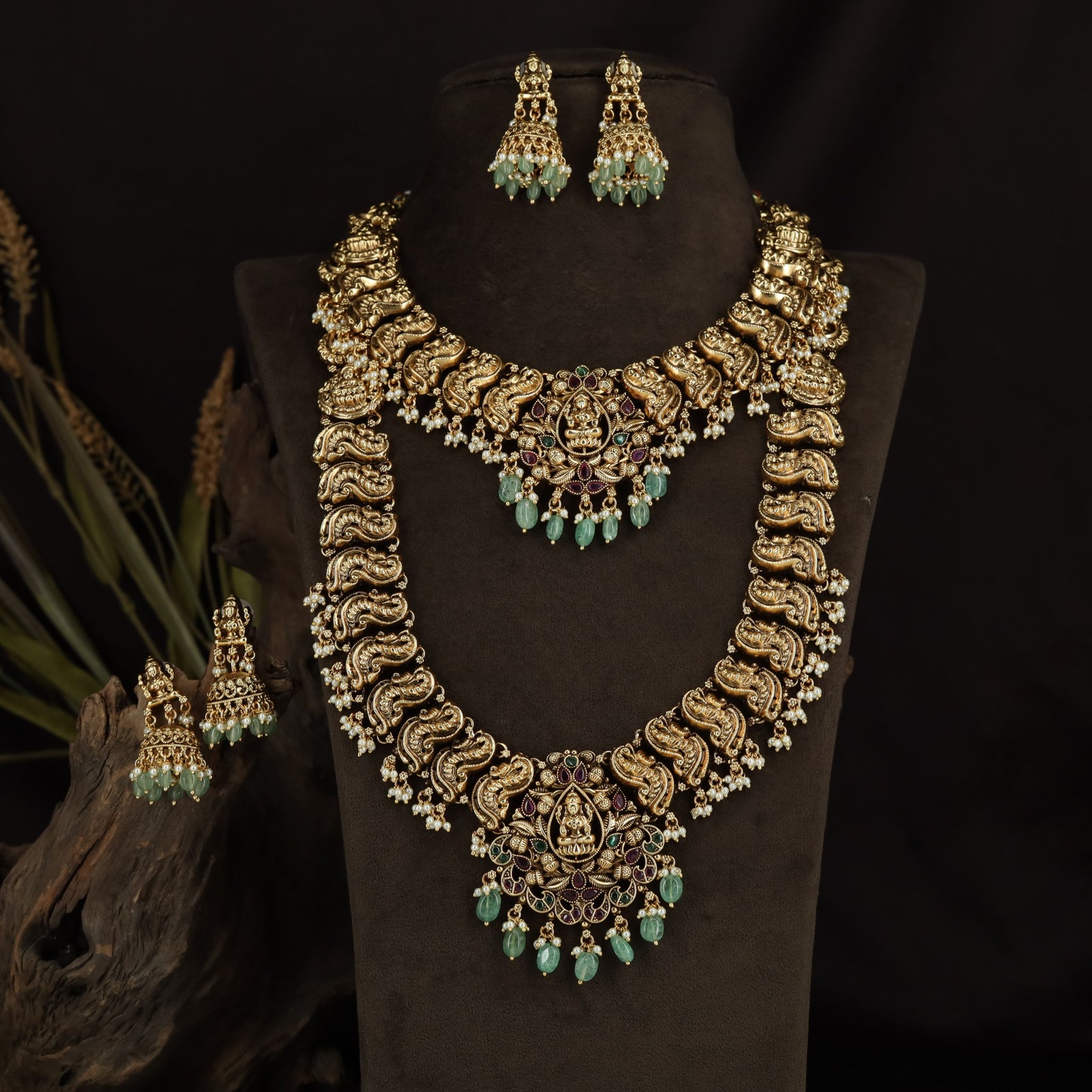 Grand Antique Combo Set with Peacock Statement Design