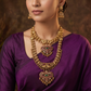 Twin Peacock Antique Combo Set with Filigree Pendants