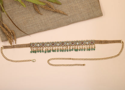Premium Antique Waist Belt with Ornamental Oval Medallions