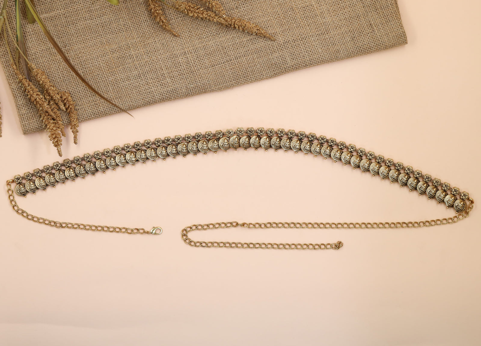 Coin Link Antique Waist Belt Featuring Heritage Craftsmanship