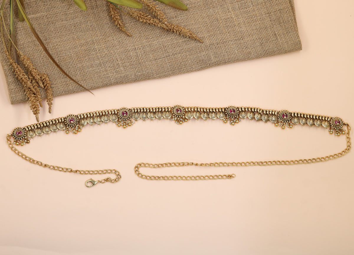 Traditional Antique Waist Belt with Floral Border Craftsmanship