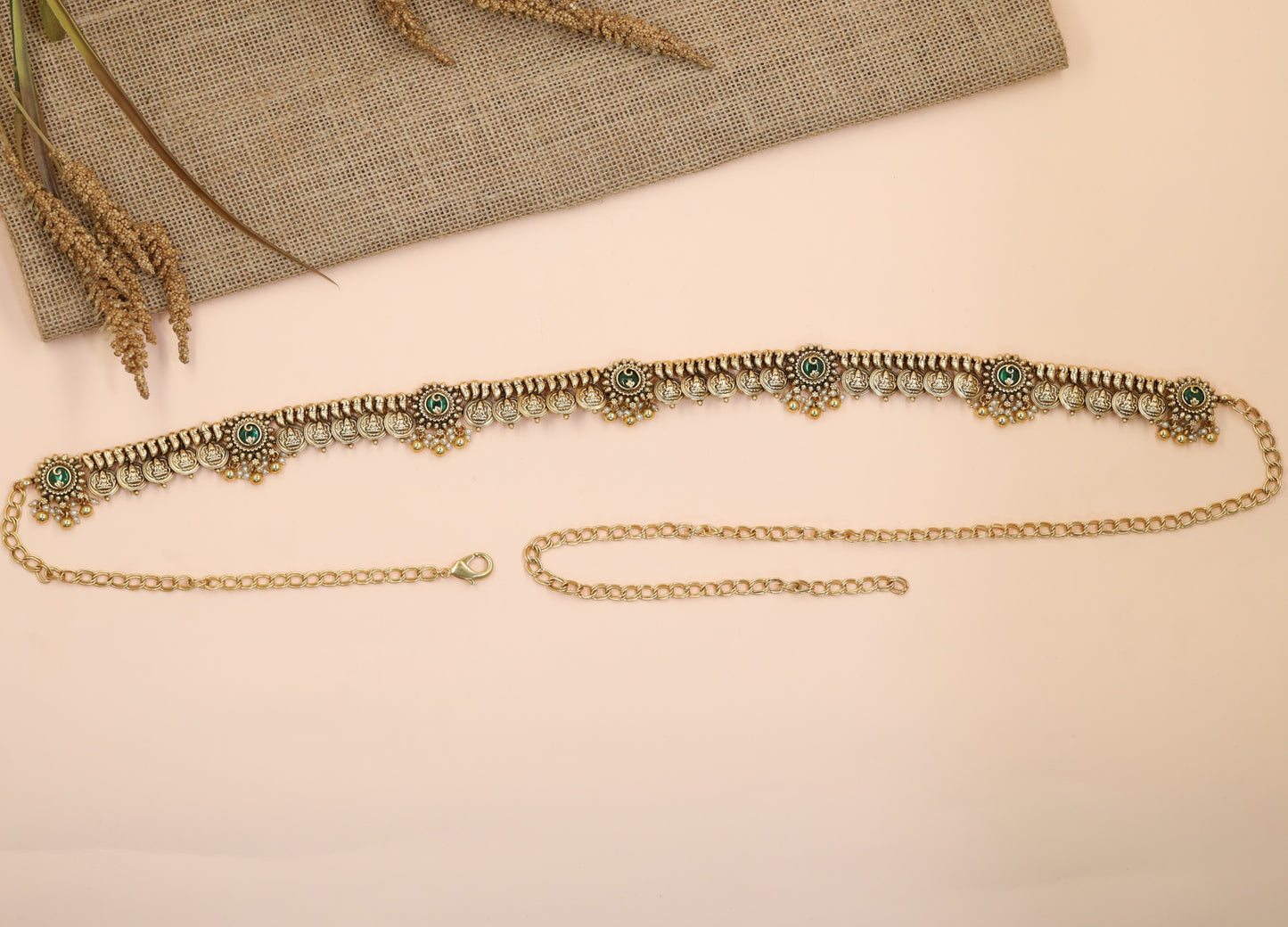 Traditional Antique Waist Belt with Floral Border Craftsmanship