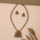 Lakshmi Antique Chain Set with Pendant and Temple Design