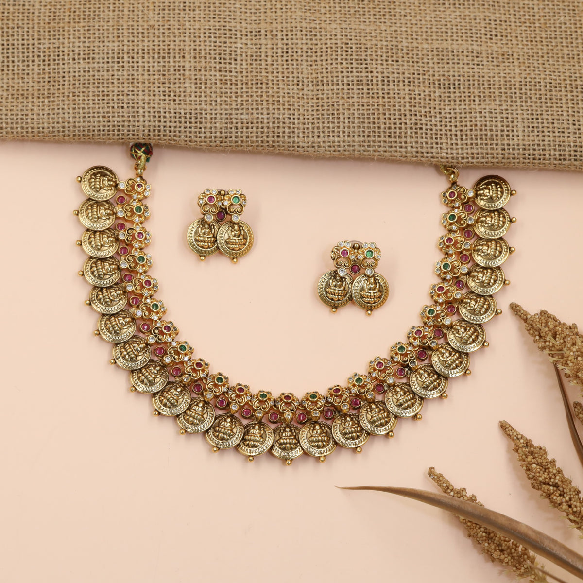 Signature Antique Necklace Set with Heritage Coin Artistry