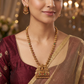 Lakshmi Antique Chain Set with Pendant and Temple Design
