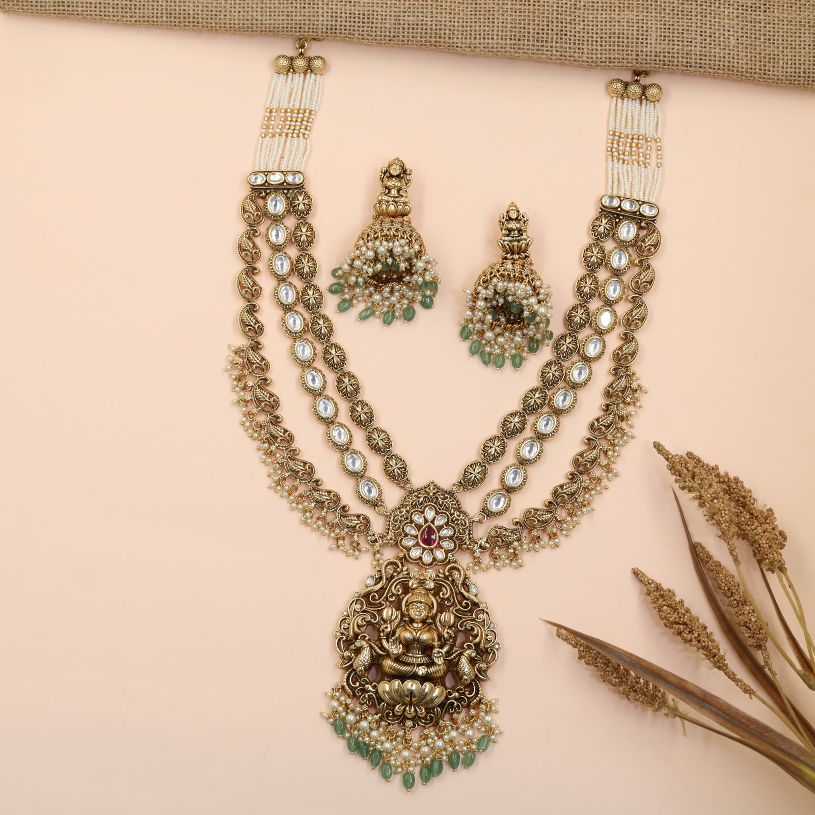Celebration Antique Long Haara Featuring Lakshmi Centrepiece