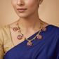 Temple Peacock Jadau Necklace with Medallion Arrangement