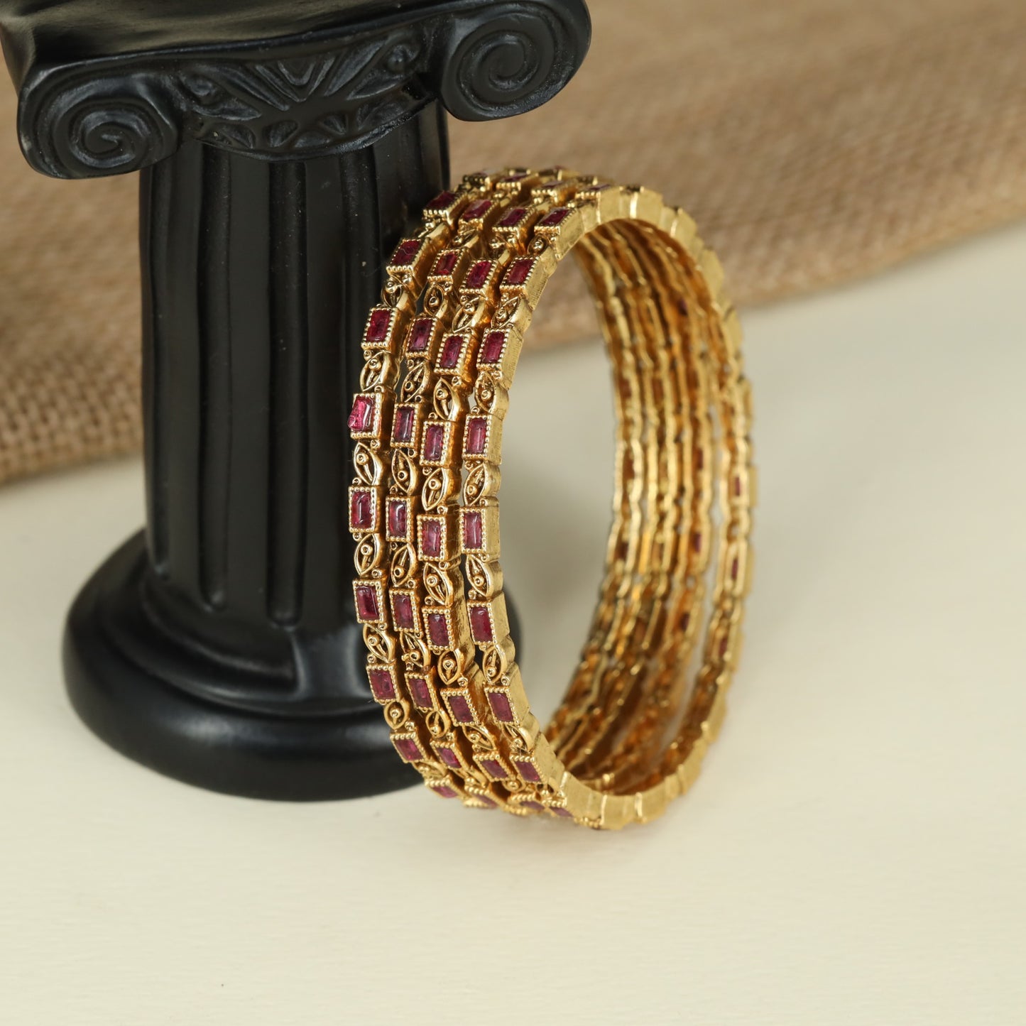 Classic Antique Bangles with Refined Geometric Heritage Artistry