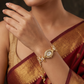 Blossom Link Kundan Watch with Floral Bracelet Design
