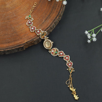 Grand Artisan Kundan Watch with Circular Detailing