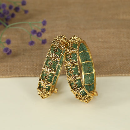 Temple Antique Bangles with Repeating Ganesha Reliefs