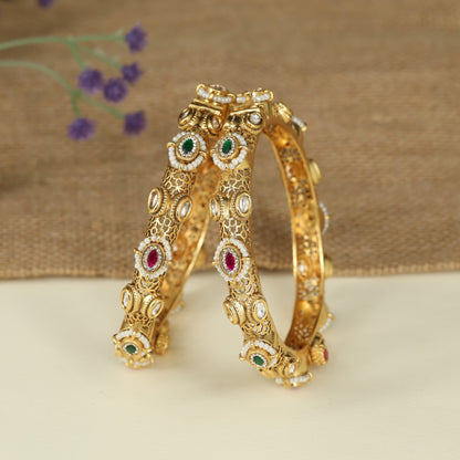 Heritage Antique Bangles with Ornamental Openwork
