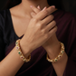 Pearl Halo Antique Bangles with Oval Centres
