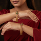 Floral Cluster Antique Bangles with Teardrop Centres