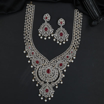 Designer GJ Long Haara with Heritage Lattice Craftsmanship and Elegant Pendant