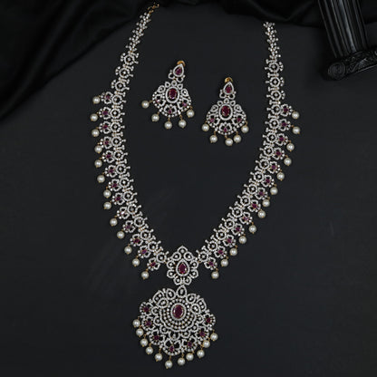 Premium GJ Long Haara Blending Heritage Floral Artistry with Pearl Fringe