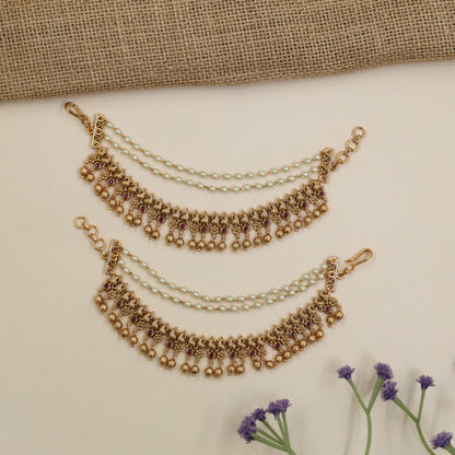 Antique Mati Featuring Dual Pearl Chains and Ornamental Tassels