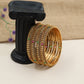 Structured Antique Bangles Featuring Repeating Square Accent Design
