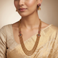 Multi-Strand Antique Long Haara Set with Floral Medallions