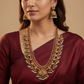 Antique Peacock Long Haara Set with Pearl Tassels
