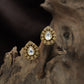 Artisan Teardrop Antique Stud with Intricate Floral Craftsmanship