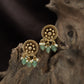 Floral Antique Stud with Radiating Petal Design and Ball Drop Fringe