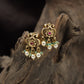Classic Scrollwork Antique Stud with Floral Centre and Hanging Beads