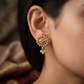 Sunflower Antique Stud with Pearl Cluster and Ball Drop Accent
