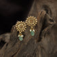 Sunflower Antique Stud with Pearl Cluster and Ball Drop Accent