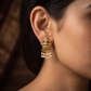 Lakshmi Antique Stud with Pearl Cluster Tassel Fringe