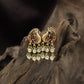 Swan-Inspired Antique Stud with Ornate Scrollwork and Pearl Clusters