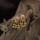 Circular Rosette Antique Stud with Hanging Pearl Drops