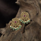Antique Stud with Decorative Floral Frame and Ball Drop Accents
