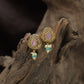Teardrop Scrollwork Antique Stud with Hanging Shell Charm