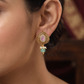 Teardrop Scrollwork Antique Stud with Shell Charm