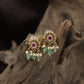 Floral Halo Antique Stud with Pearl Cluster and Ball Drop Fringe