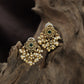 Elegant Floral Antique Stud with Ornate Scrollwork and Bead Drops