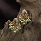 Elegant Floral Antique Stud with Ornate Scrollwork and Bead Drops