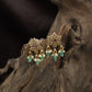 Floral Star Antique Stud with Hanging Bead Accents