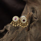 Antique Stud with Intricate Pearl Border and Beaded Fringe