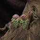 Traditional Antique Stud with Layered Fanwork and Bead Fringe