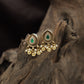 Teardrop Antique Stud with Hanging Pearl Drop Accents